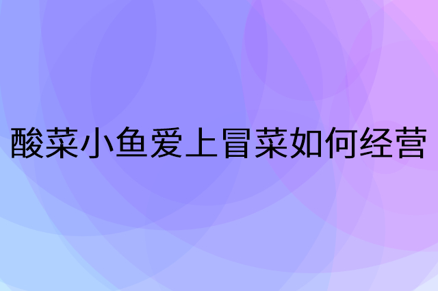 酸菜小鱼爱上冒菜营销宣传提升业绩工具
